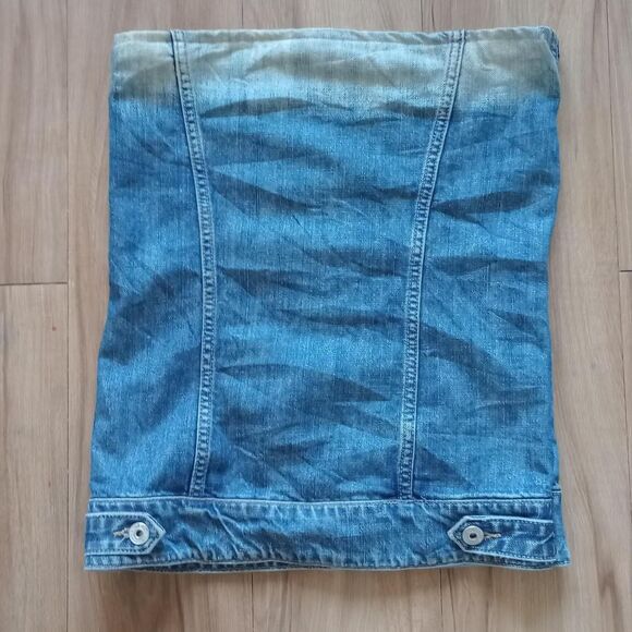 Y2K Handmade Denim Jean Grunge Tube Top - Picture 2 of 3